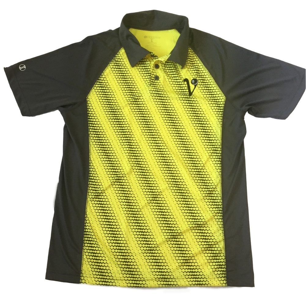 Holloway Mens Large Neon Yellow Gray polo Shirt